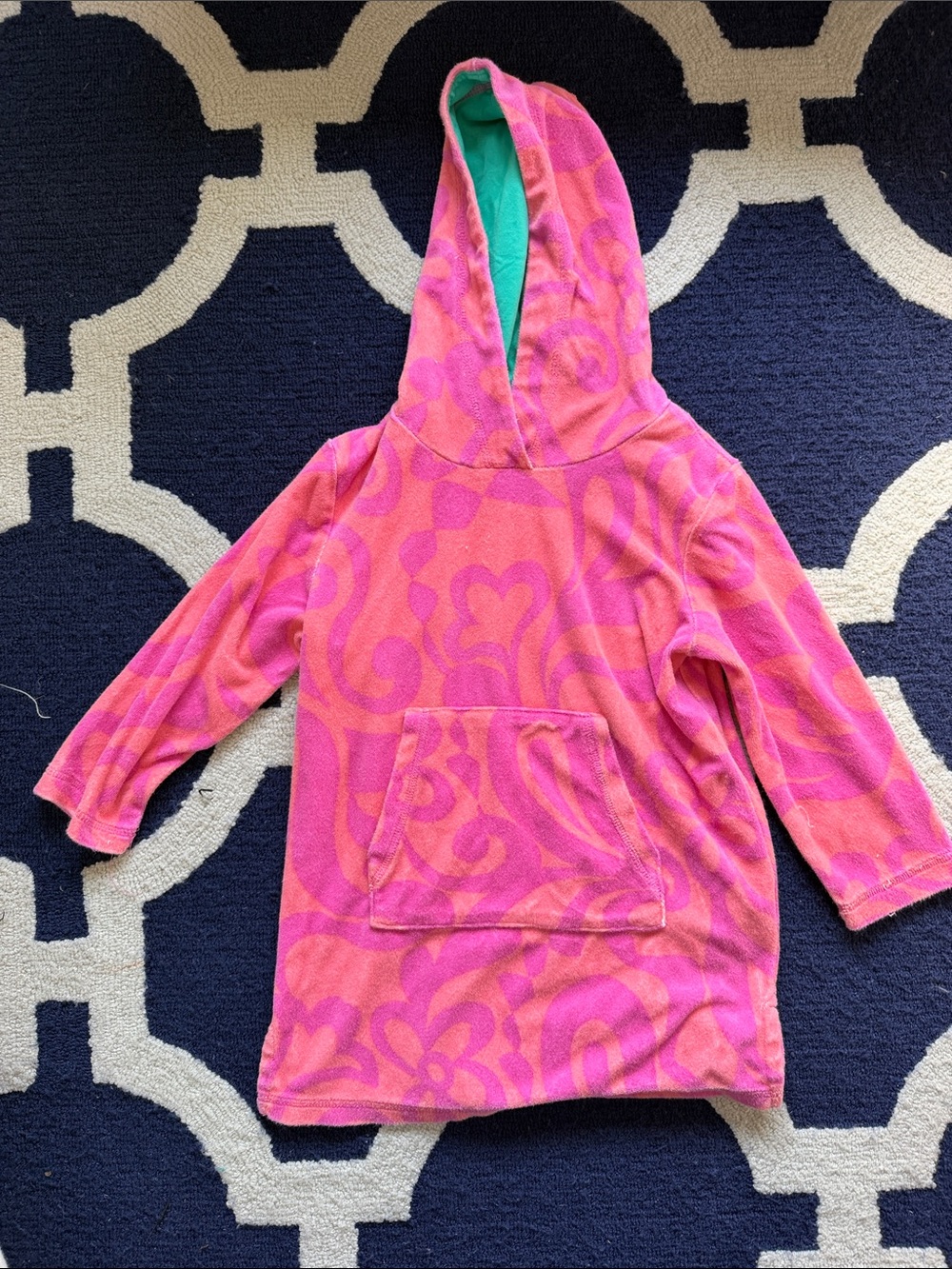 Mini Boden Hooded terry cloth Pullover coverup size 4-5
